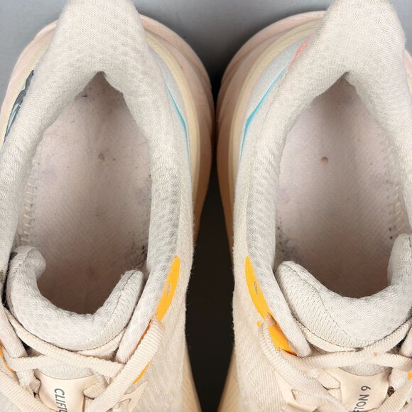 Hoka Clifton 9 Athletic Running Shoes Vanilla Astral Womens 7 Low Top Lace Up - Picture 8 of 10